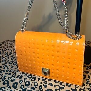 Arcadia Laila patton leather orange purse